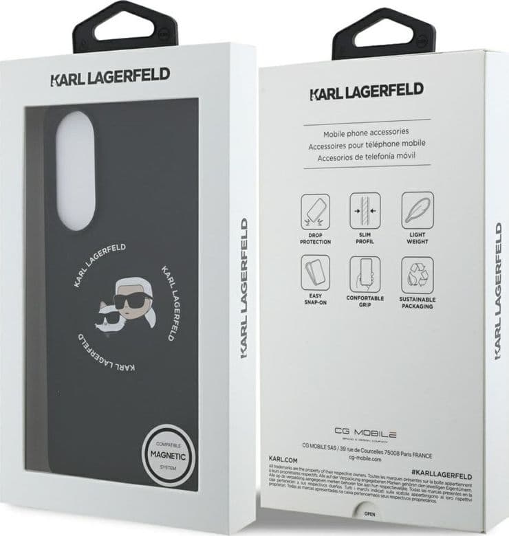 Karl Lagerfeld Silicone Double Heads And Circle MagSafe - Case for Samsung Galaxy S25 Edge (black) - 8