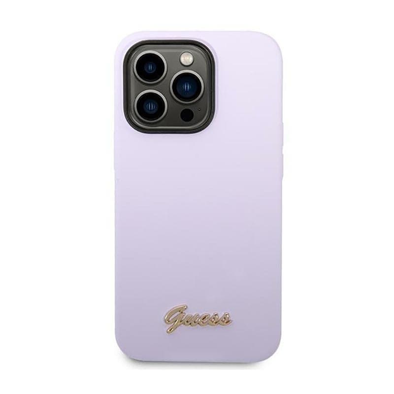 Guess Silicone Vintage - Case for iPhone 14 Pro (Purple) - 3