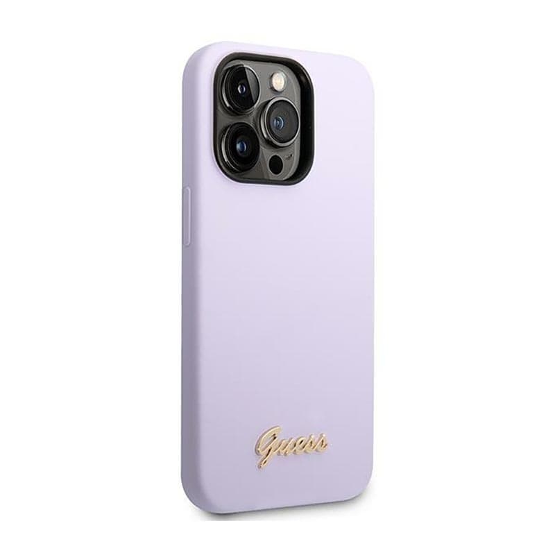 Guess Silicone Vintage - Case for iPhone 14 Pro (Purple) - 4