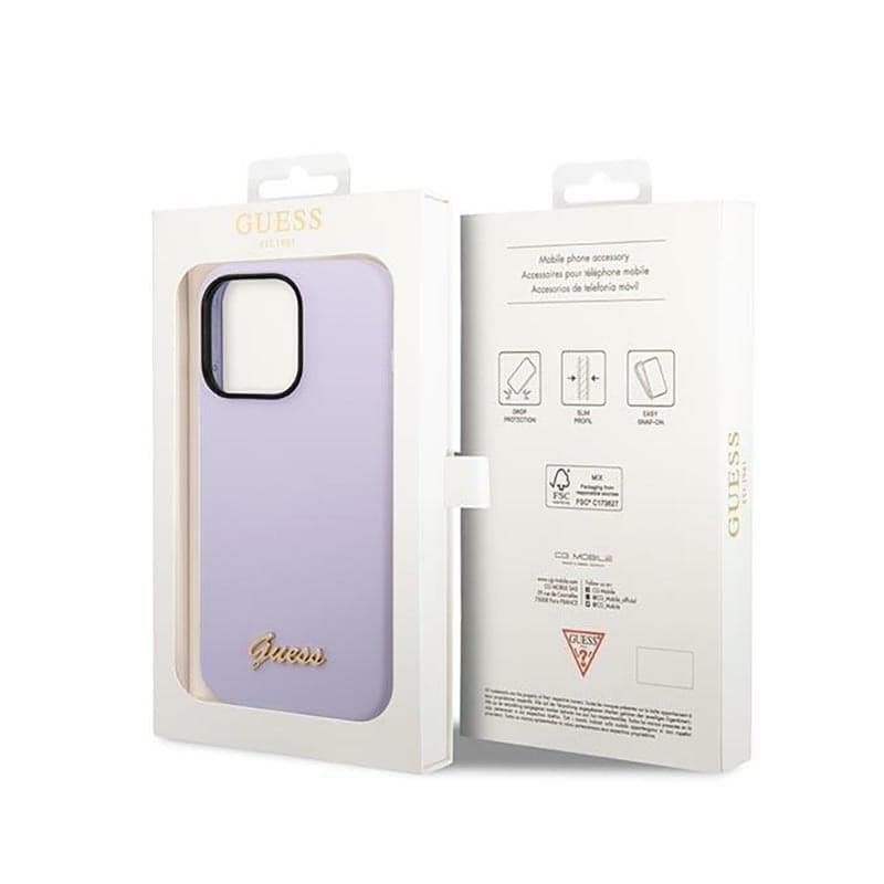 Guess Silicone Vintage - Case for iPhone 14 Pro (Purple) - 8