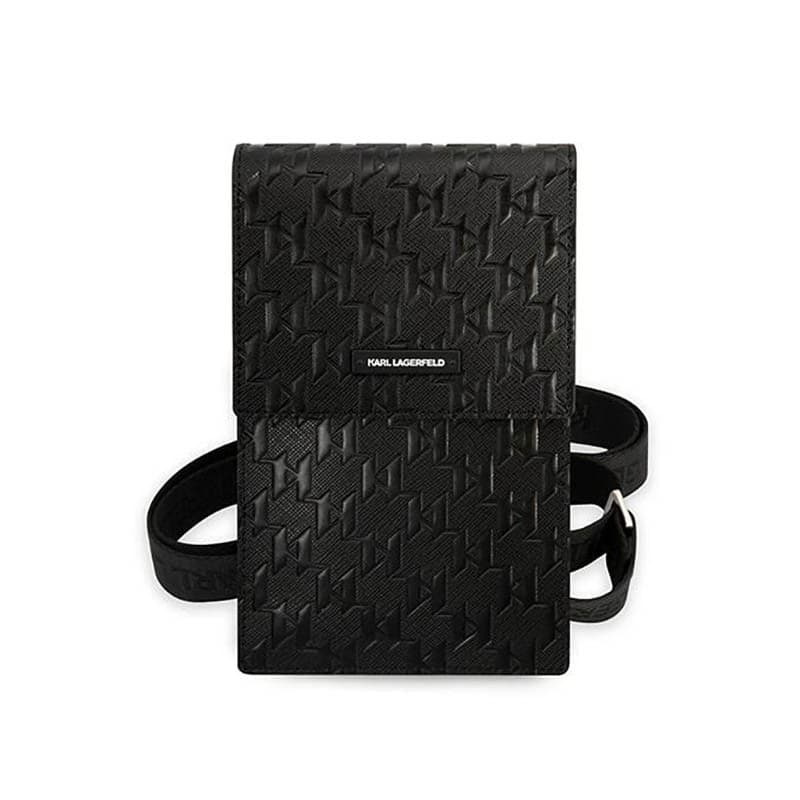 Karl Lagerfeld Monogram Plate Wallet Phone Bag - Bag for smartphone and accessories (Black) - 2