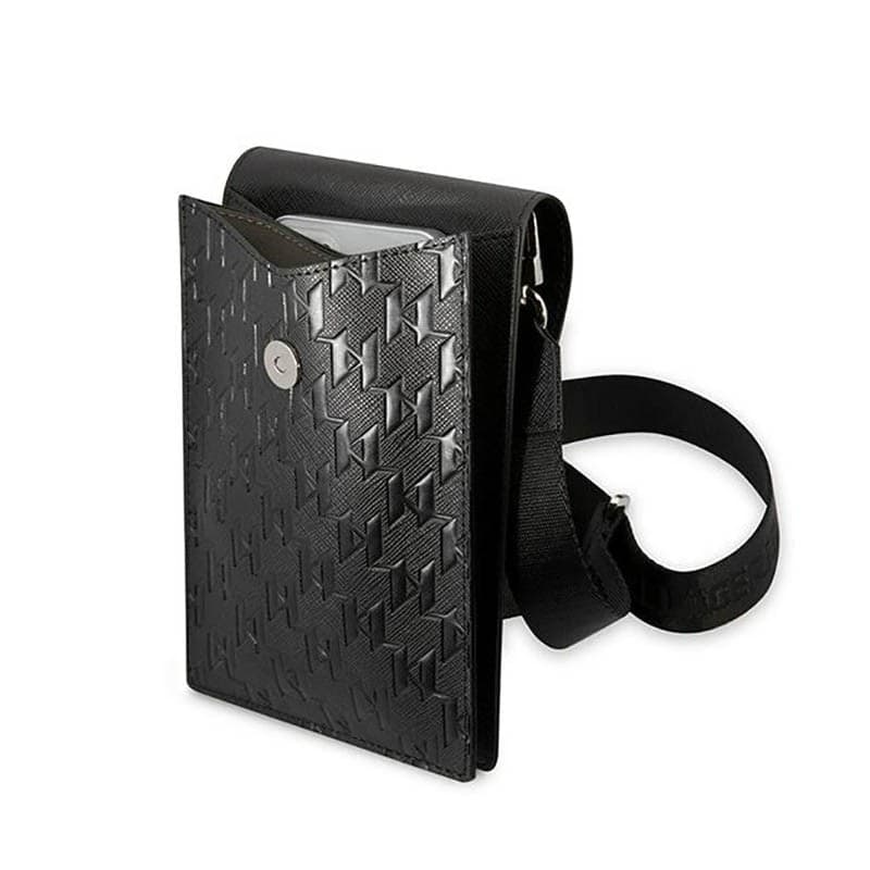 Karl Lagerfeld Monogram Plate Wallet Phone Bag - Bag for smartphone and accessories (Black) - 3