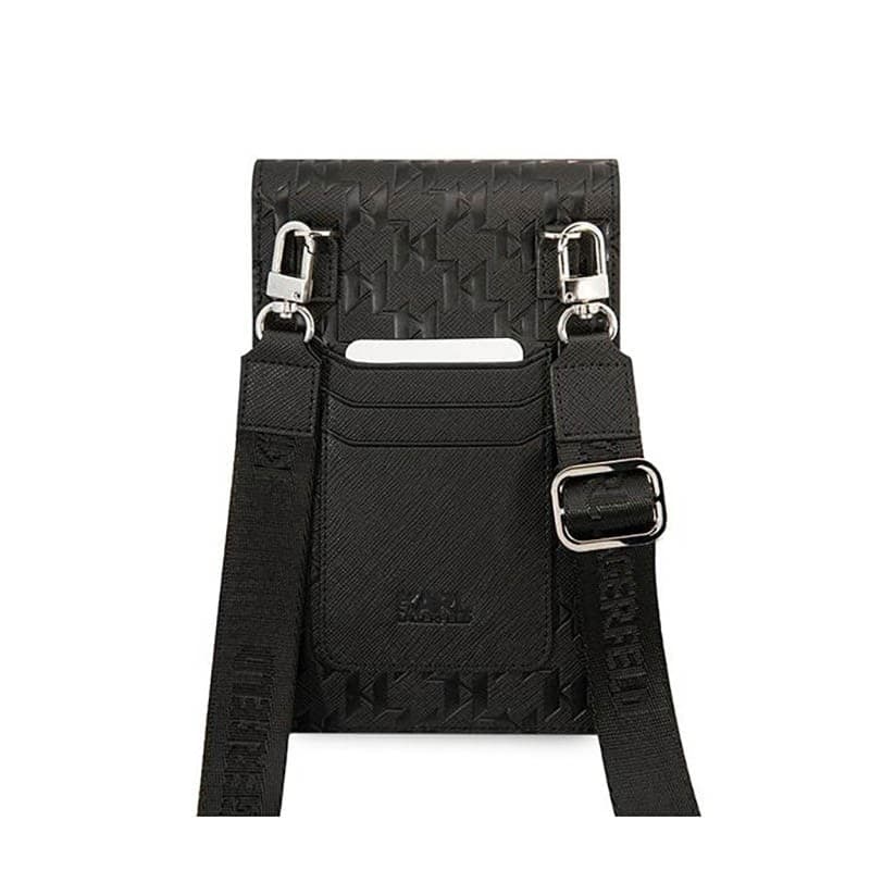 Karl Lagerfeld Monogram Plate Wallet Phone Bag - Bag for smartphone and accessories (Black) - 4