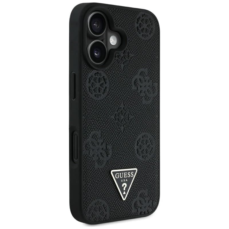 Guess Grained Hot Stamp Peony Triangle Logo MagSafe - Case for iPhone 16 (black) - 4