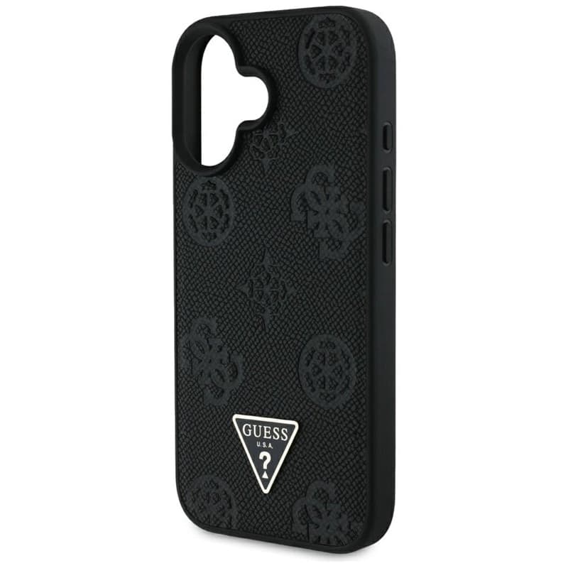 Guess Grained Hot Stamp Peony Triangle Logo MagSafe - Case for iPhone 16 (black) - 6