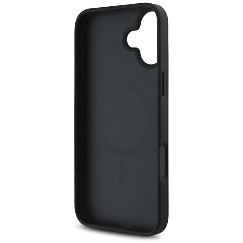 Guess Grained Hot Stamp Peony Triangle Logo MagSafe - Case for iPhone 16 (black) - 7