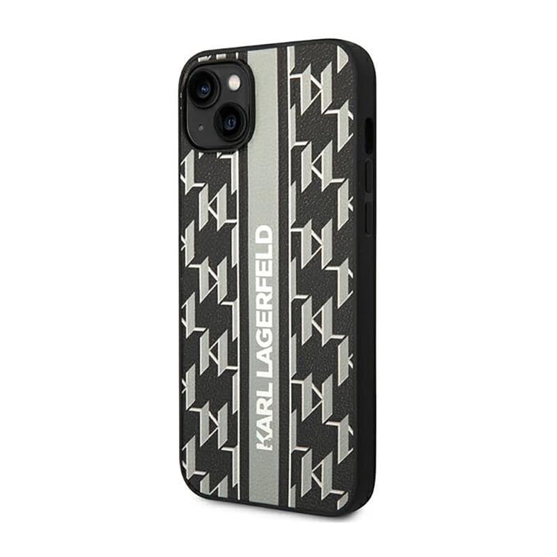 Karl Lagerfeld Monogram Stripe - Case for iPhone 14 Plus (Grey) - 2