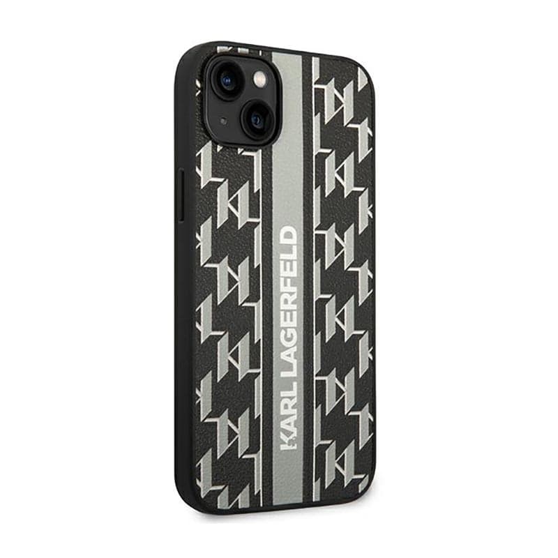 Karl Lagerfeld Monogram Stripe - Case for iPhone 14 Plus (Grey) - 4