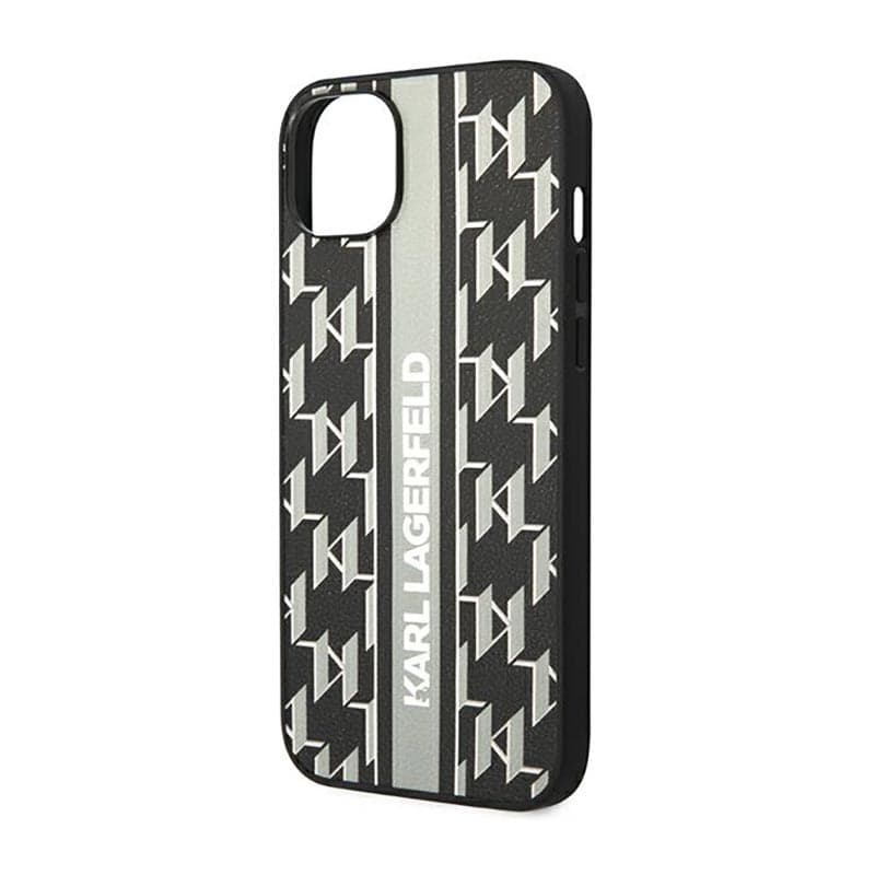 Karl Lagerfeld Monogram Stripe - Case for iPhone 14 Plus (Grey) - 6