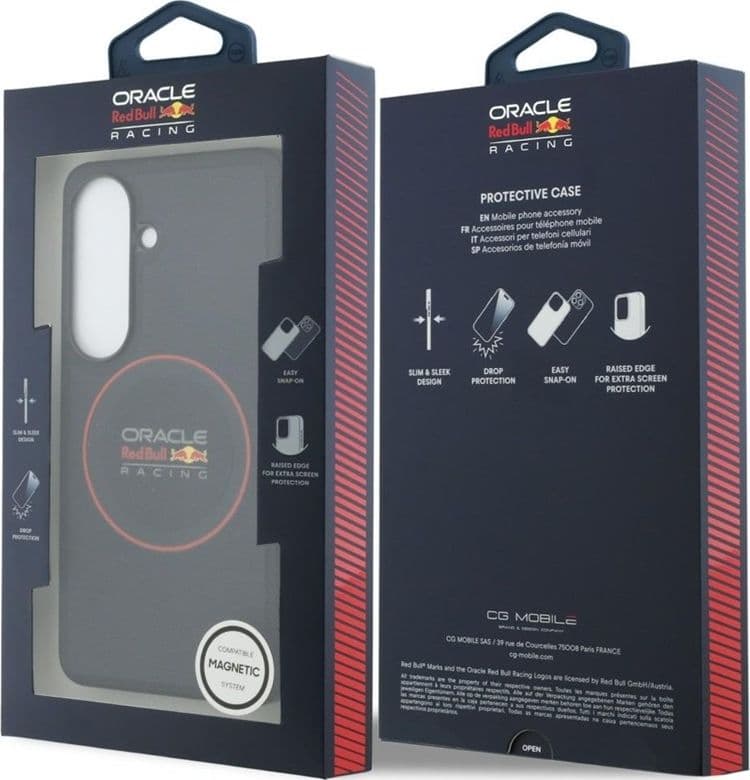 Custodia MagSafe con anello rosso a rete Red Bull per Samsung Galaxy S26 (blu navy) - 8