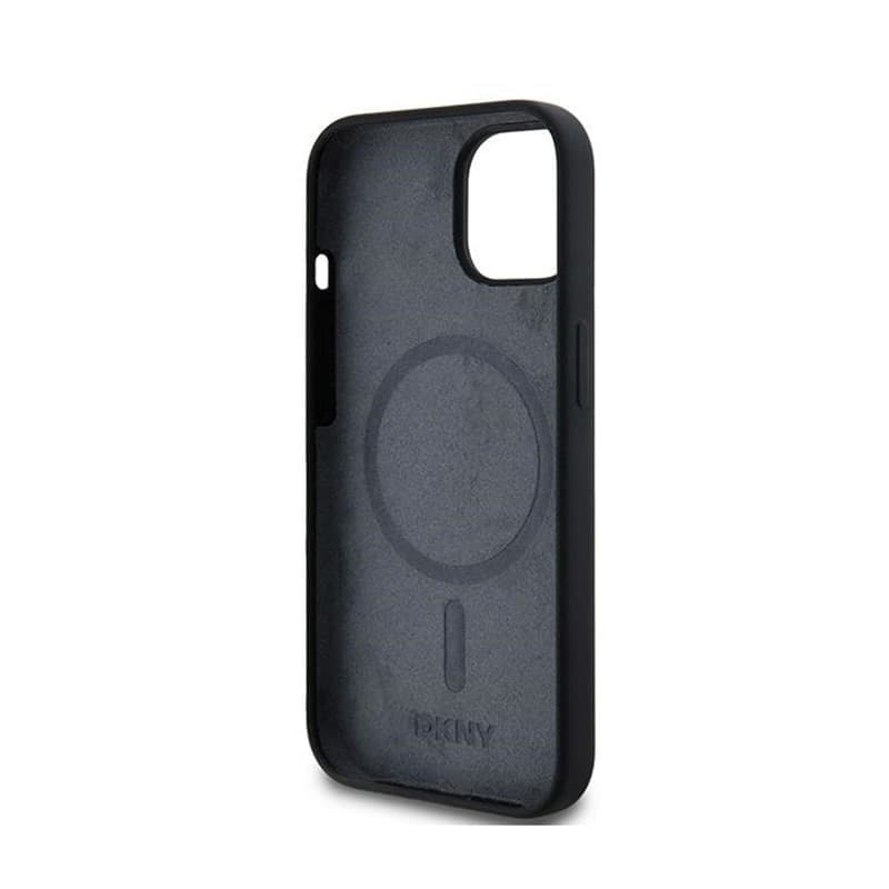 DKNY Liquid Silicone White Printed Logo MagSafe - Case for iPhone 14 / 15 / 13 (black) - 7