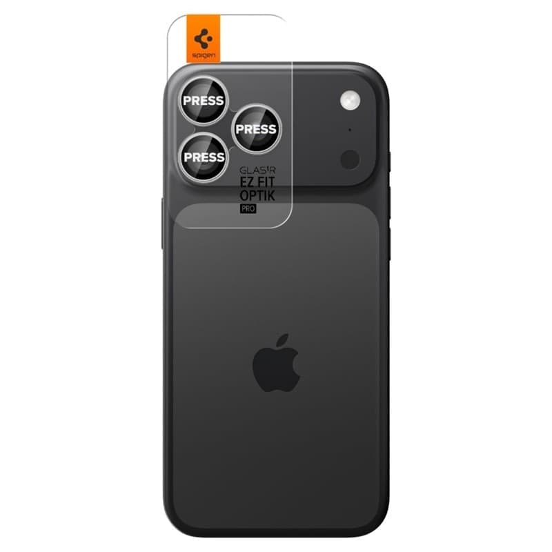 Spigen Optik Pro GLAS.TR EZ Fit Camera Protector 2-Pack - Pellicola protettiva in vetro per iPhone 16 Pro / 16 Pro Max / 17 Pro - 2