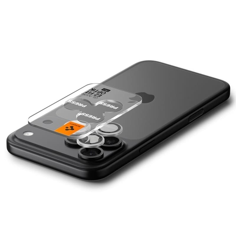 Spigen Optik Pro GLAS.TR EZ Fit Camera Protector 2-Pack - Pellicola protettiva in vetro per iPhone 16 Pro / 16 Pro Max / 17 Pro - 5