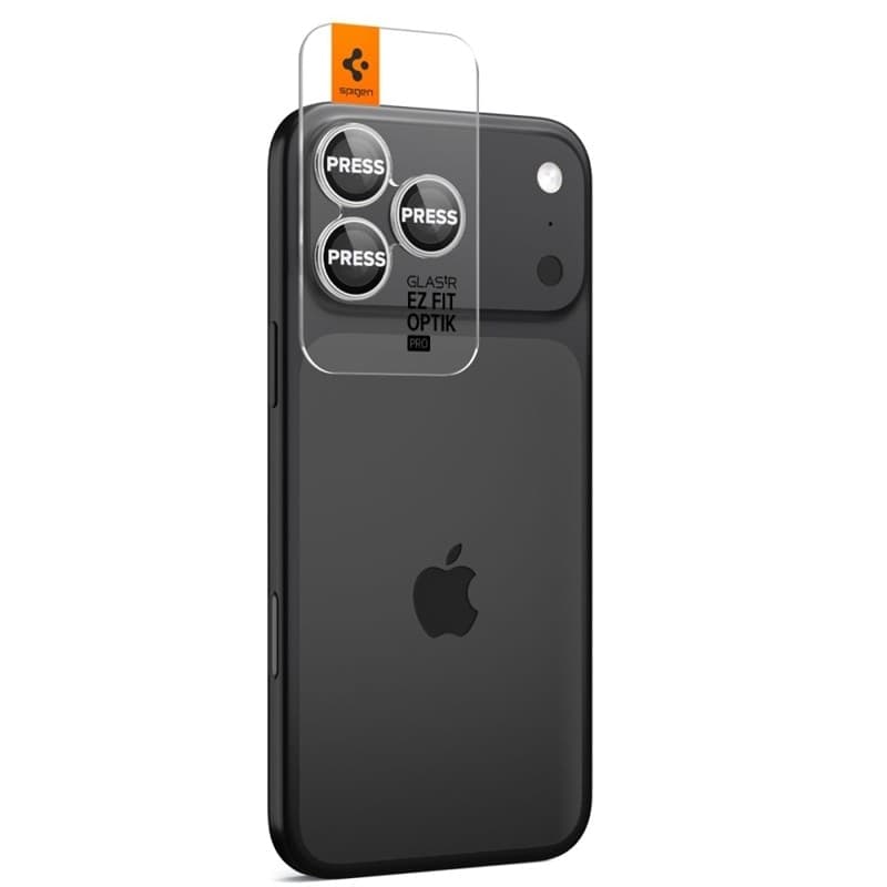 Spigen Optik Pro GLAS.TR EZ Fit Camera Protector 2-Pack - Pellicola protettiva in vetro per iPhone 16 Pro / 16 Pro Max / 17 Pro - 6