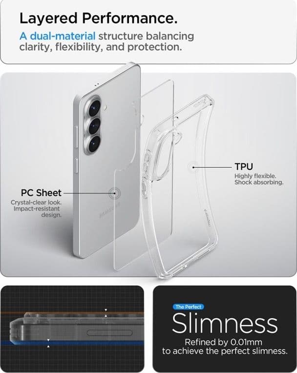 Spigen Ultra Hybrid - Custodia per Samsung Galaxy S26+ (trasparente) - 7