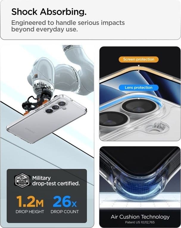 Spigen Ultra Hybrid - Custodia per Samsung Galaxy S26+ (trasparente) - 8