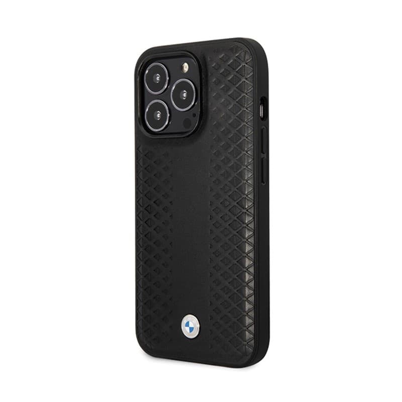 BMW Leather Diamond Pattern - Case for iPhone 14 Pro (Black) - 2