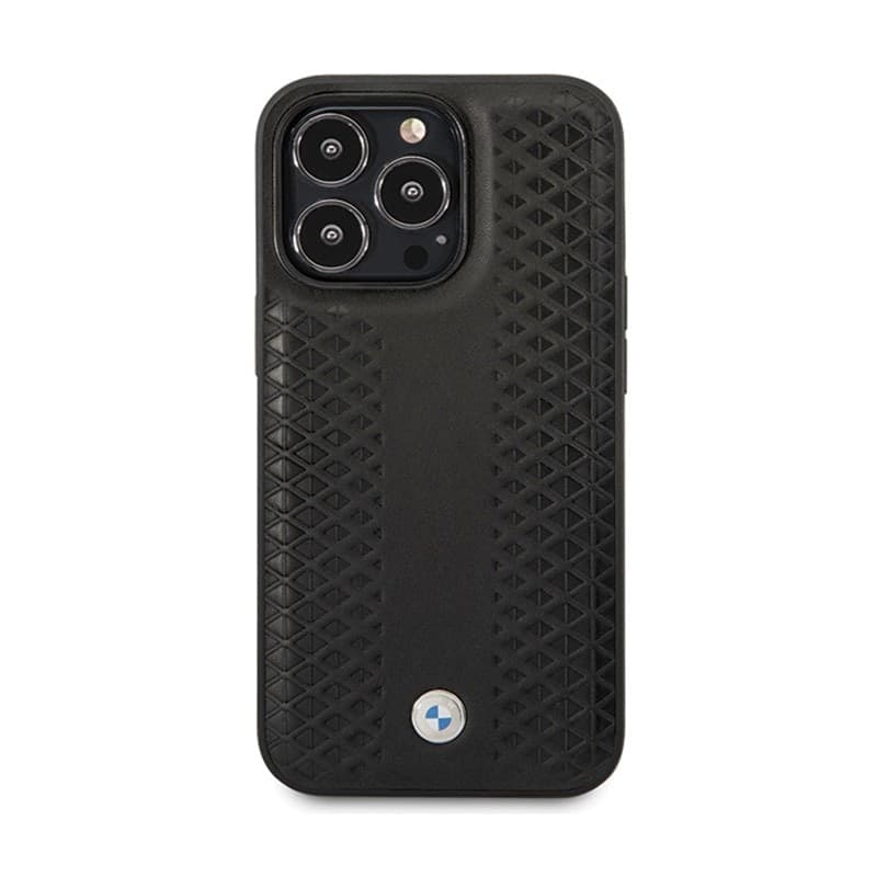 BMW Leather Diamond Pattern - Case for iPhone 14 Pro (Black) - 3