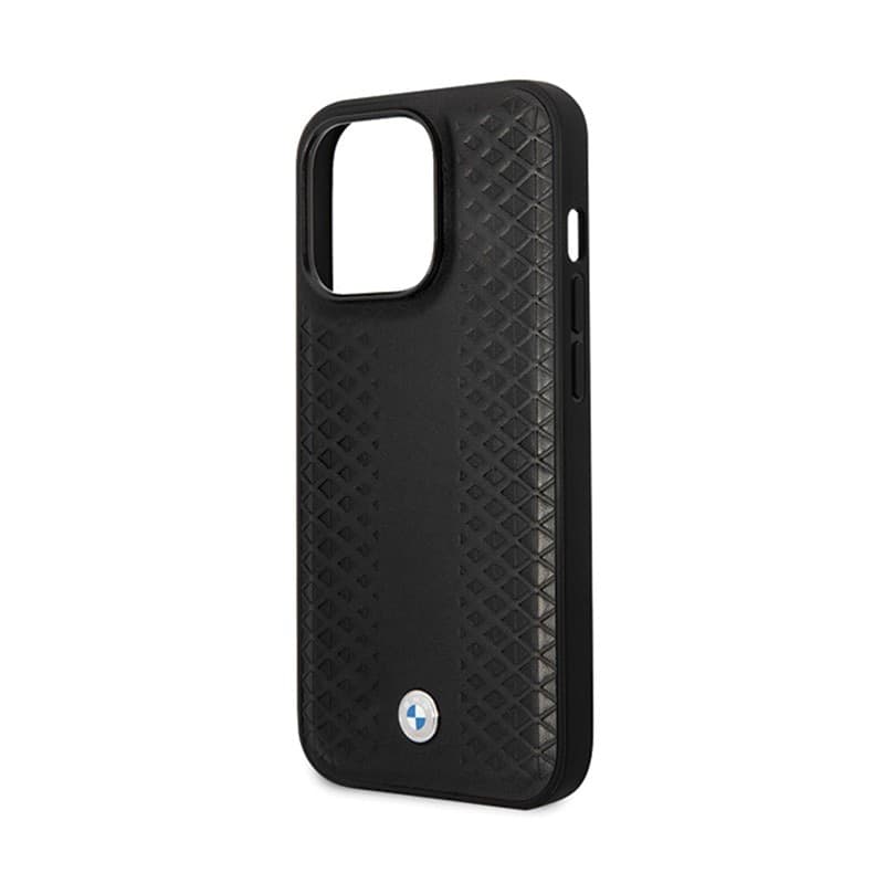 BMW Leather Diamond Pattern - Case for iPhone 14 Pro (Black) - 6