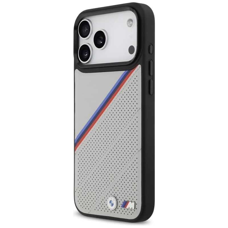 Custodia MagSafe con logo in metallo tricolore BMW M per iPhone 17 Pro Max (grigio) - 2