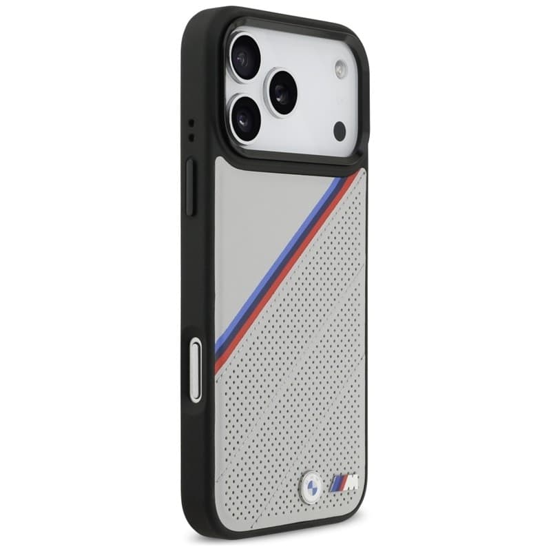 Custodia MagSafe con logo in metallo tricolore BMW M per iPhone 17 Pro Max (grigio) - 4