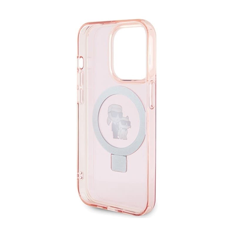 Karl Lagerfeld Ring Stand Karl & Choupette MagSafe - iPhone 15 Pro Case (pink) - 6