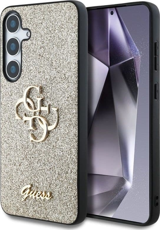Guess Fixed Glitter Big 4G Metal Logo - Case for Samsung Galaxy S25 (gold)
