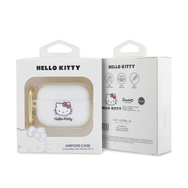 Hello Kitty Silicone 3D Kitty Head - Case for AirPods Pro 2 (white) - 4