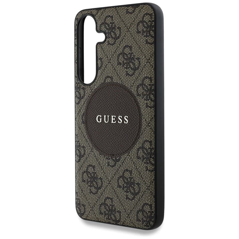 Guess 4G Round Patch Classic Logo MagSafe - Case for Samsung Galaxy S25+ (brown) - 6