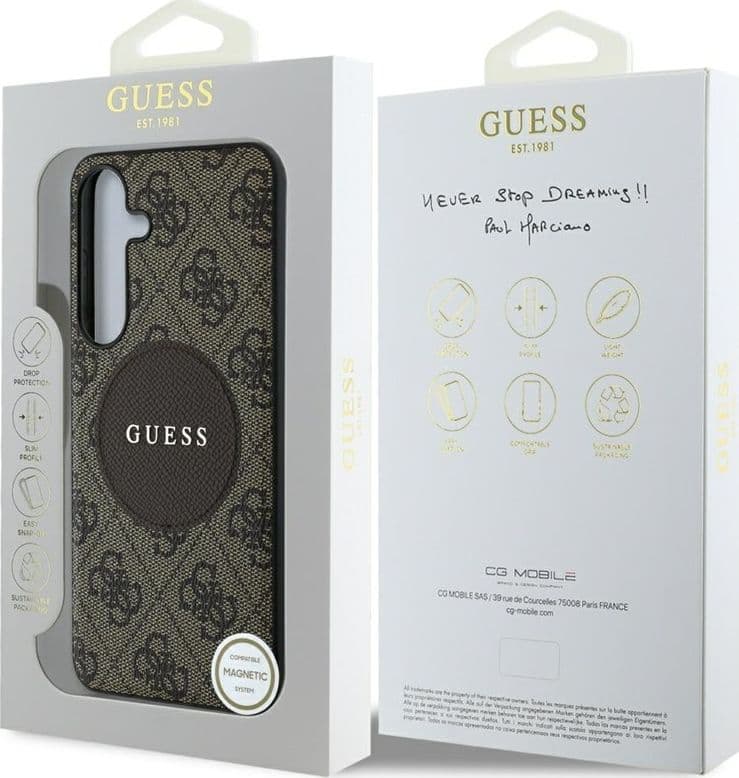 Guess 4G Round Patch Classic Logo MagSafe - Case for Samsung Galaxy S25+ (brown) - 8