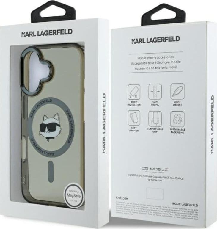 Karl Lagerfeld IML Metal Choupette Head MagSafe - Case for iPhone 16 Plus (black) - 8