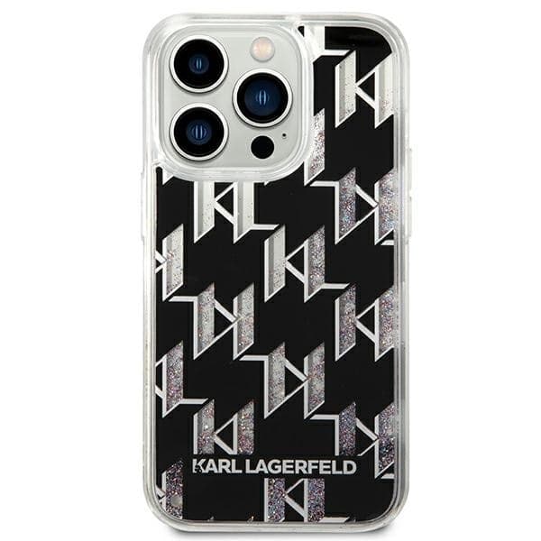 Karl Lagerfeld Monogram Liquid Glitter - Case for iPhone 14 Pro Max (Black) - 3