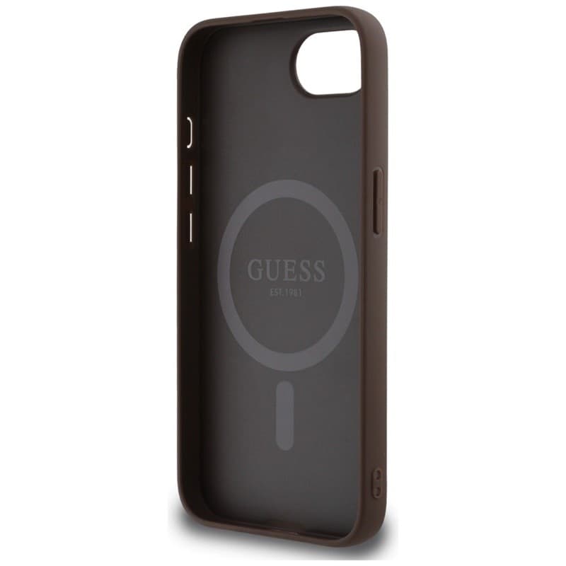 Guess 4G Ring Classic Logo MagSafe - Case for iPhone 16e (brown) - 7