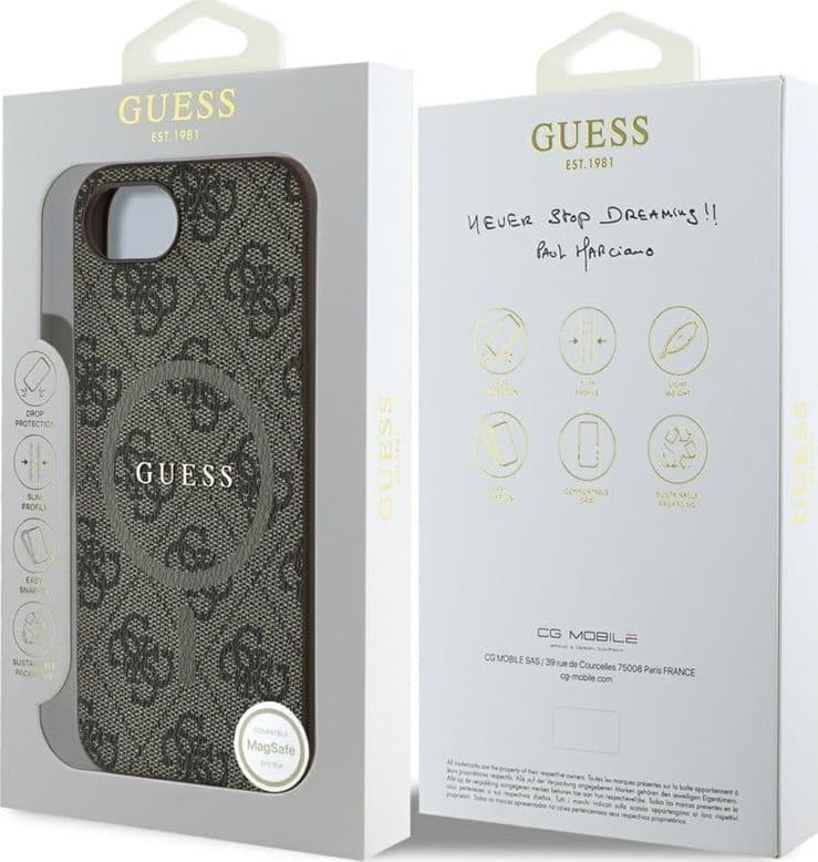 Guess 4G Ring Classic Logo MagSafe - Case for iPhone 16e (brown) - 8