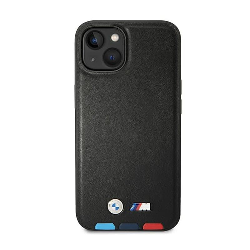 BMW Leather Hot Stamp Tricolor MagSafe - Case for iPhone 14 (Black) - 3