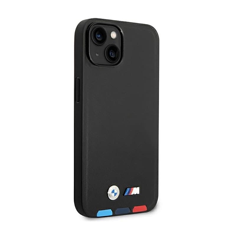 BMW Leather Hot Stamp Tricolor MagSafe - Case for iPhone 14 (Black) - 4