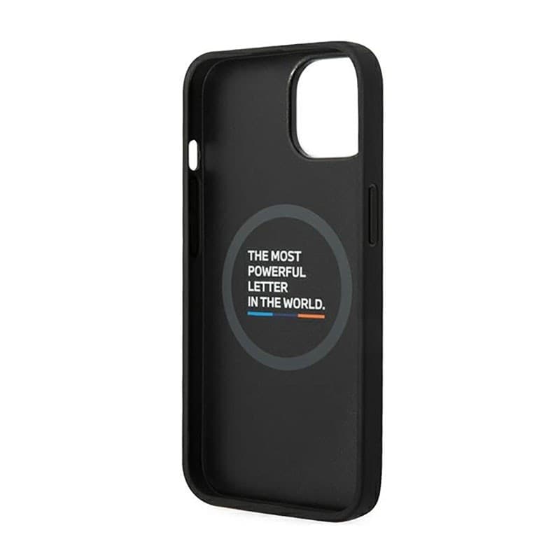 BMW Leather Hot Stamp Tricolor MagSafe - Case for iPhone 14 (Black) - 7