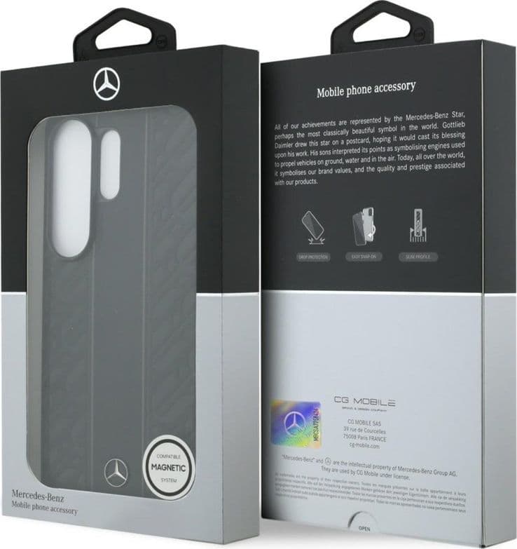 Custodia MagSafe Mercedes Laurel Leaves Vertical Stripes per Samsung Galaxy S26 Ultra (Nero) - 8
