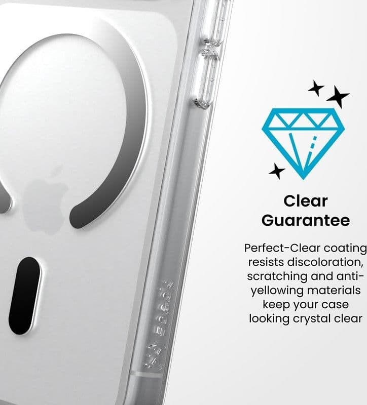 Speck Presidio Perfect Clear MagSafe - Custodia per iPhone 18 Pro / 17 Pro (Trasparente) - 7