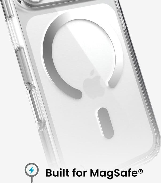 Speck Presidio Perfect Clear MagSafe - Custodia per iPhone 18 Pro / 17 Pro (Trasparente) - 9