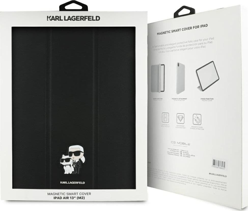Karl Lagerfeld Book Cover Saffiano Magnetic Karl & Choupette - Case iPad Air 13” M3 (2025) / iPad Air 13” M2 (2024) (black) - 8