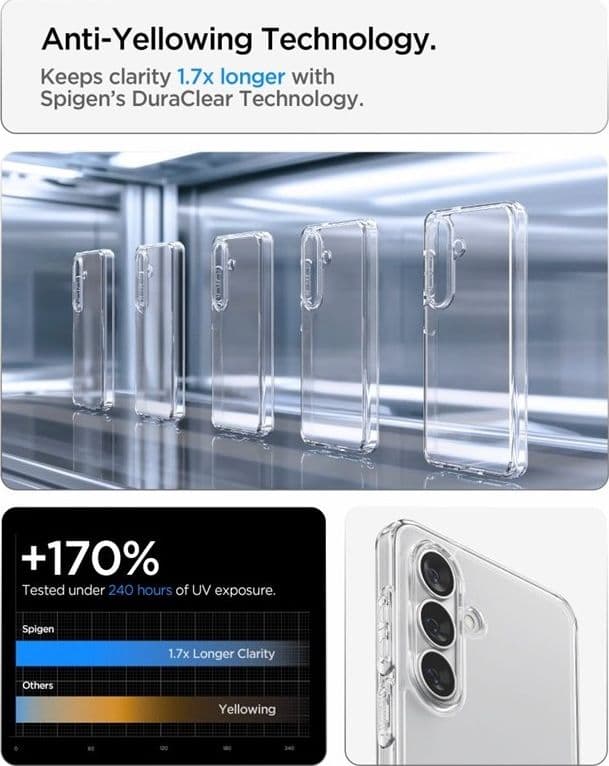 Spigen Ultra Hybrid - Custodia per Samsung Galaxy S26 (trasparente) - 7