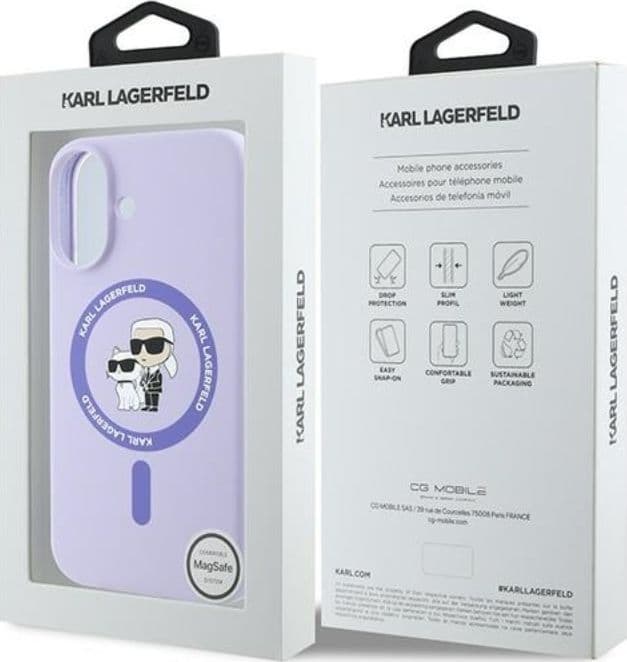 Karl Lagerfeld Silicone Karl & Choupette Ring MagSafe - Case iPhone 16 Plus (purple) - 8