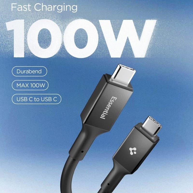 Spigen EB10020CC Essential - Cavo USB-C a USB-C PD 100W 2m (Nero) - 2