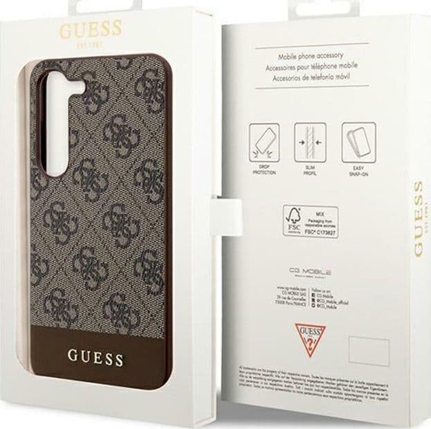 Guess 4G Bottom Stripe Metal Logo Collection - Samsung Galaxy S24+ Case (brown) - 8