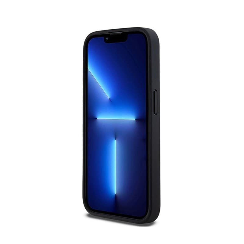 DKNY Leather Mono Stripe & Metal Logo - iPhone 15 Pro Case (black) - 5