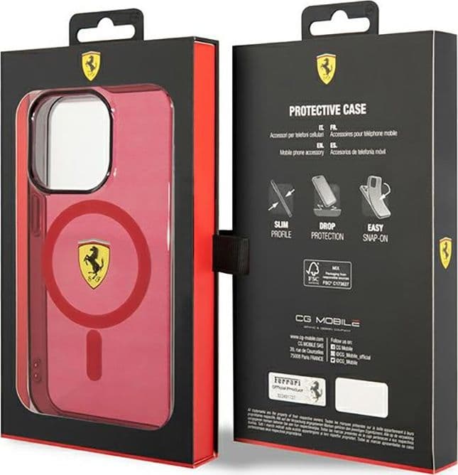 Ferrari Translucent MagSafe - Case for iPhone 14 Pro (Red) - 8