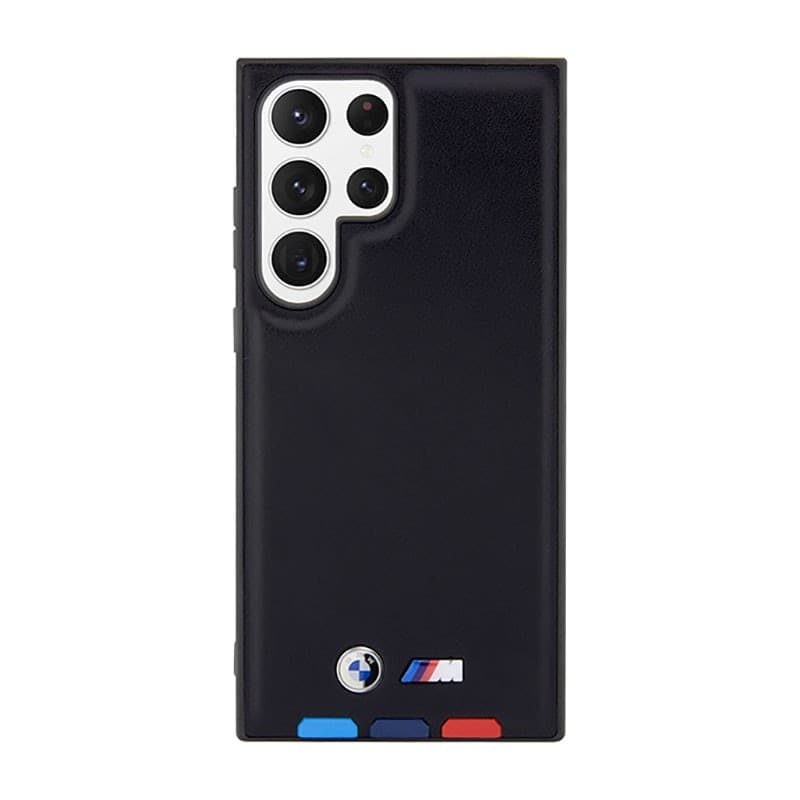 BMW Leather Hot Stamp Tricolor - Case for Samsung Galaxy S23 Ultra (Black) - 3
