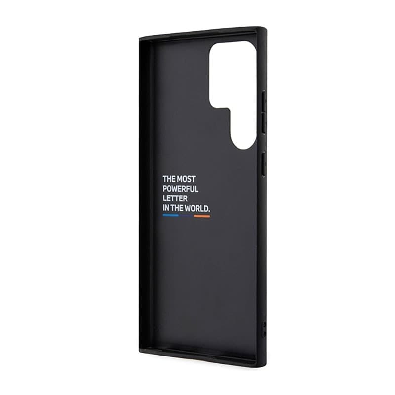 BMW Leather Hot Stamp Tricolor - Case for Samsung Galaxy S23 Ultra (Black) - 7