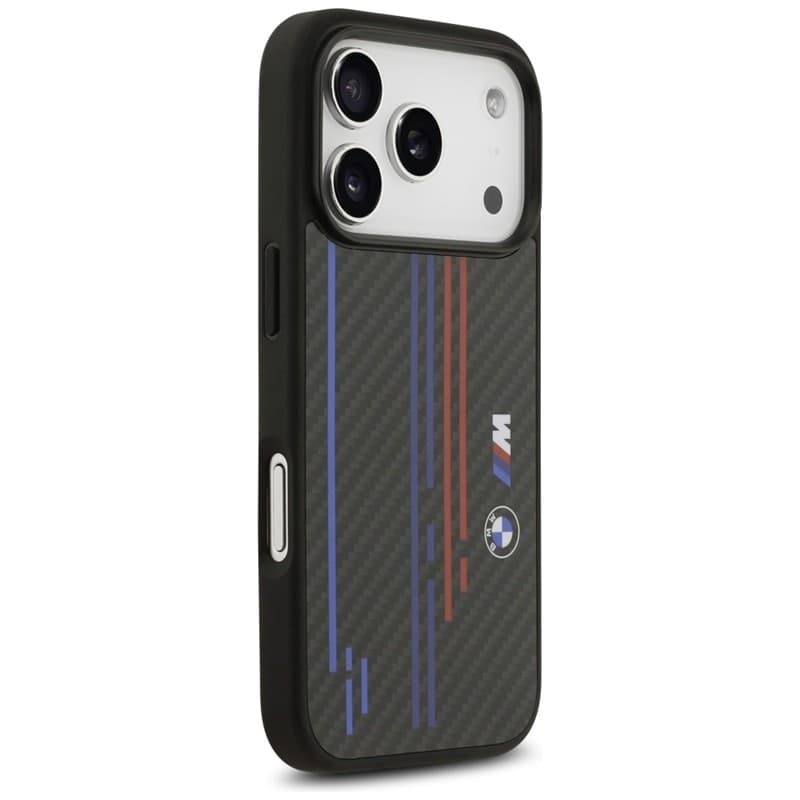 BMW M Kevlar Lines & Logo MagSafe - Custodia per iPhone 17 Pro (Nero) - 3